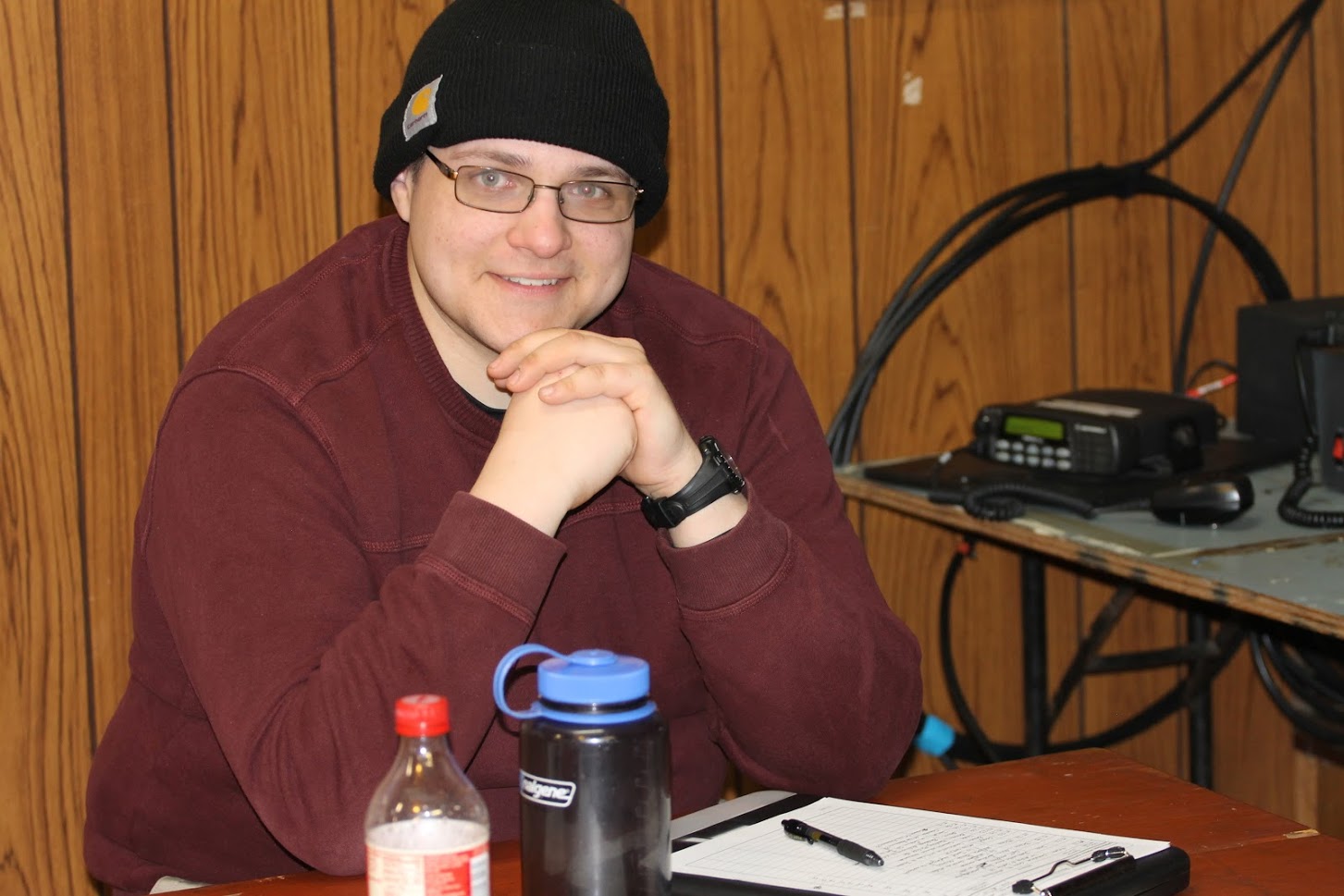 Me manning the dispatch channels at a search-and-rescue exercise for UMBC.